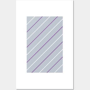 Wednesday Retro 1986 Silver Purple and White Pinstripes Posters and Art